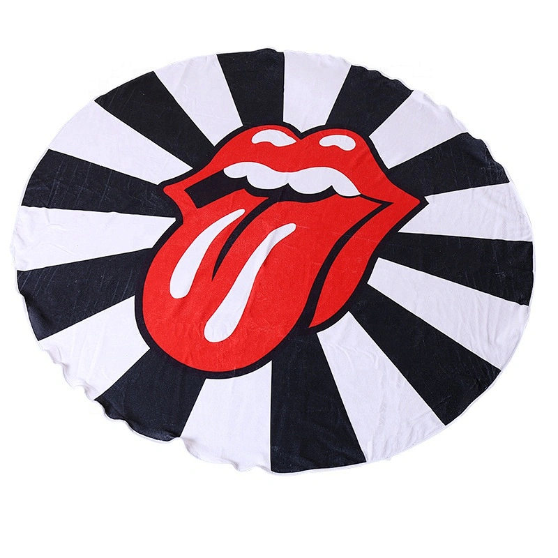 Super cute fashion custom cartoon printing microfiber round big size beach towel