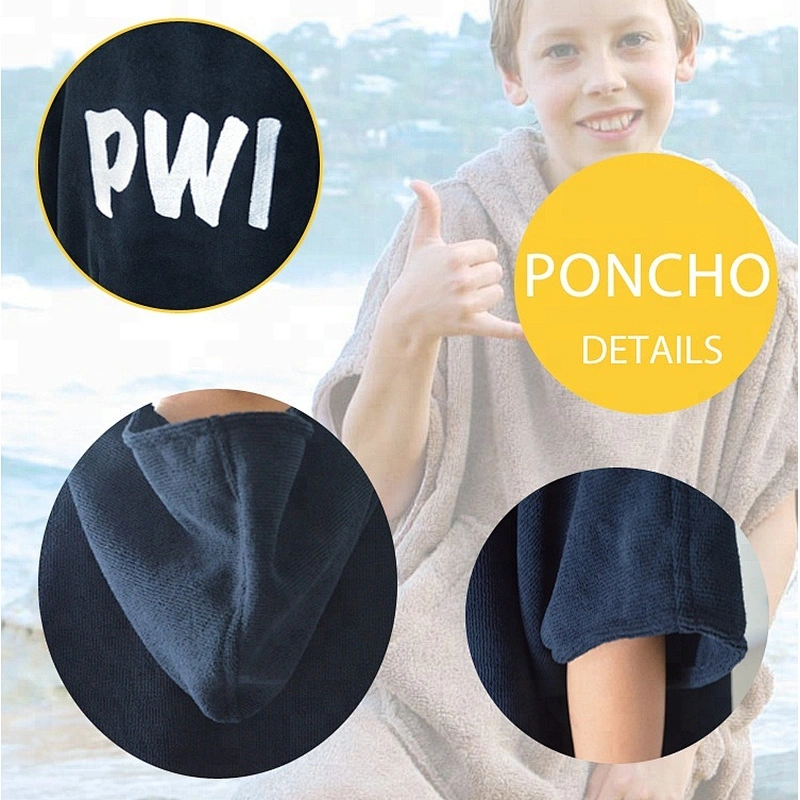 Cheap Beach Embroidery Black Microfiber adult hooded towels