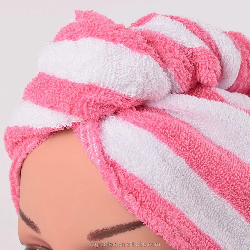 Cotton Stripe Therapy Turban Dry hair towel
