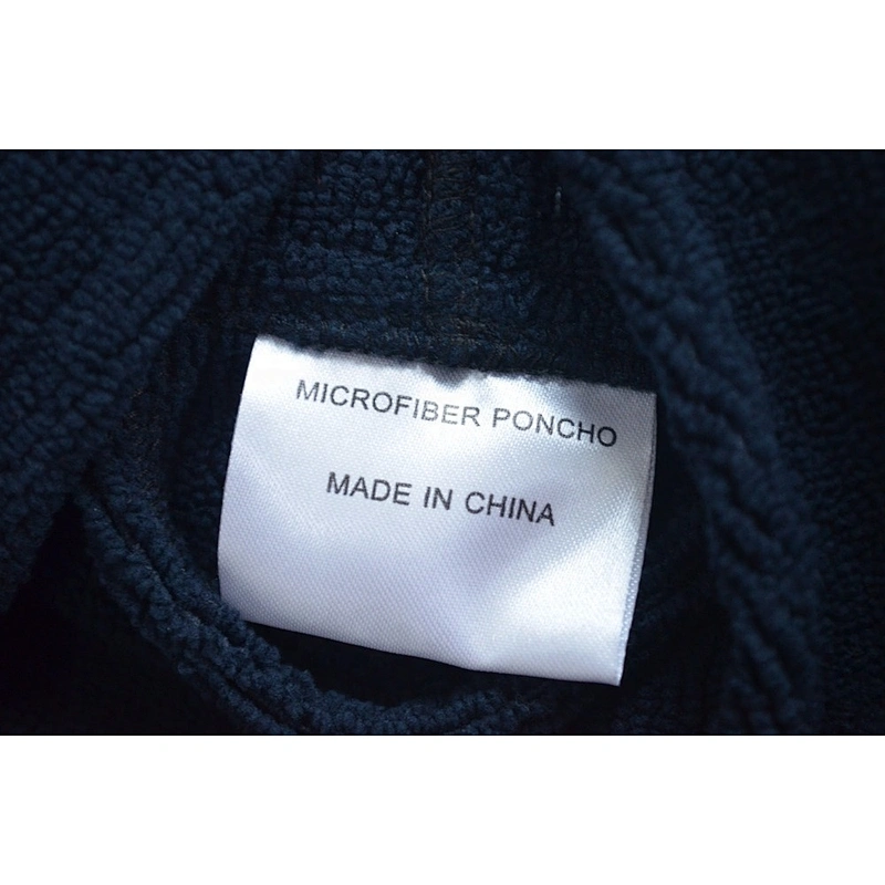 Wholesale Quick-Dry Black Adults Hooded Microfiber towel surf poncho