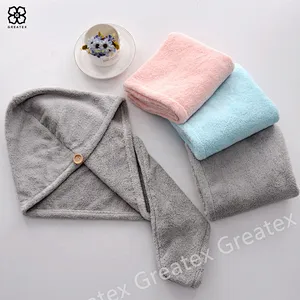 Super fluffy highly absorbent microfiber coral fleece soft hair towel