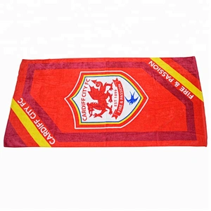 Wholesale Custom Screen printed FC Beach football towel for beach