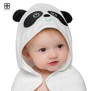 Super soft absorbency terry cotton children baby bath towels with hood