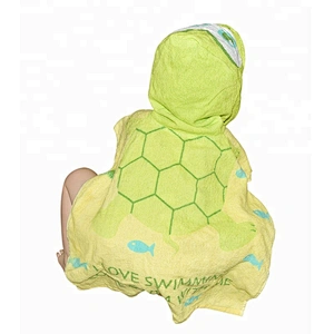 Personalized custom logo Turtle Pattern Full color Printed baby animal hooded towel