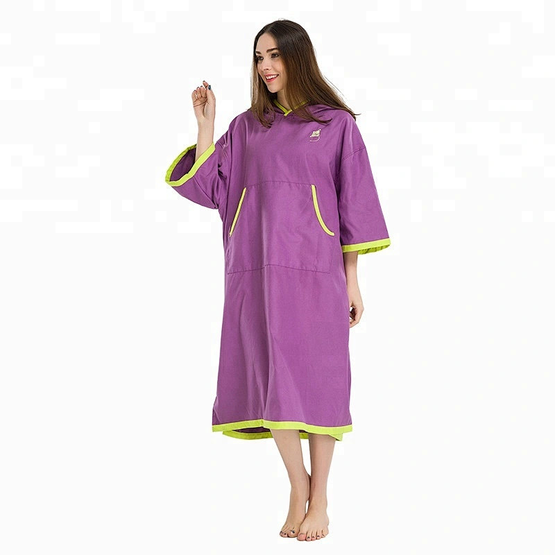 Fast dry Hooded Beach women knitted poncho