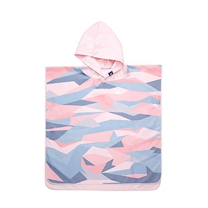 Premium Custom design digital printed Microfiber surf poncho towel Hooded baby beach towel
