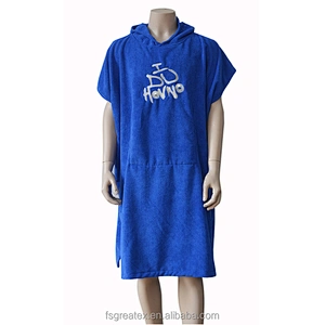 Adult Blue Surf Microfiber Terry Poncho towel
