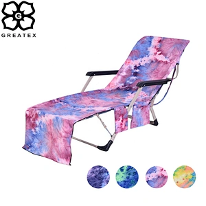 Amazon Hot sale 600g fancy designed tie dyed cheap Microfiber beach towels chair cover