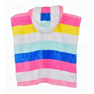 Cotton Beach Colorful stripe printed baby poncho