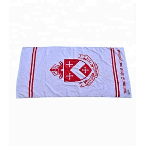 High quality Fashion Red and white Brand name Jacquard bath towel
