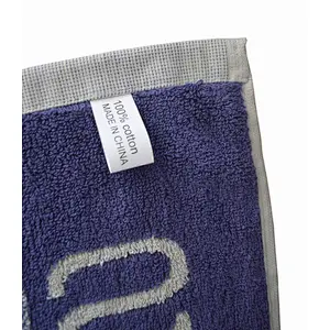 Promotional brand name designed woven beach towel 100% cotton with 500gsm