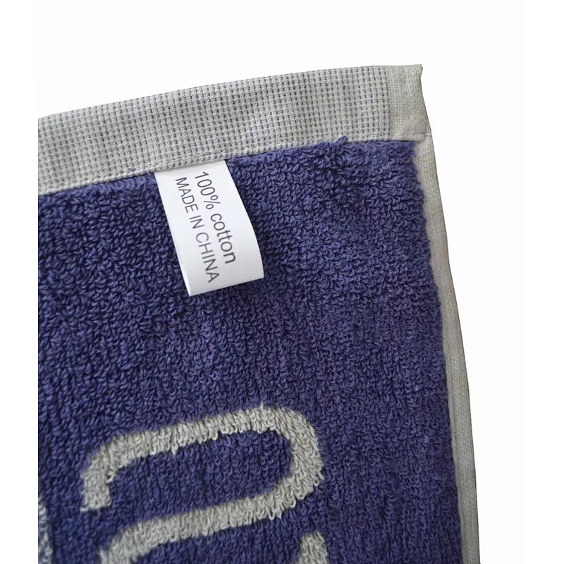 Promotional brand name designed woven beach towel 100% cotton with 500gsm