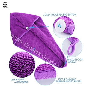 High quality super absorbency quick-dry microfiber turban hair towel