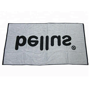 Luxury logo embossed Black and white beach towel logo