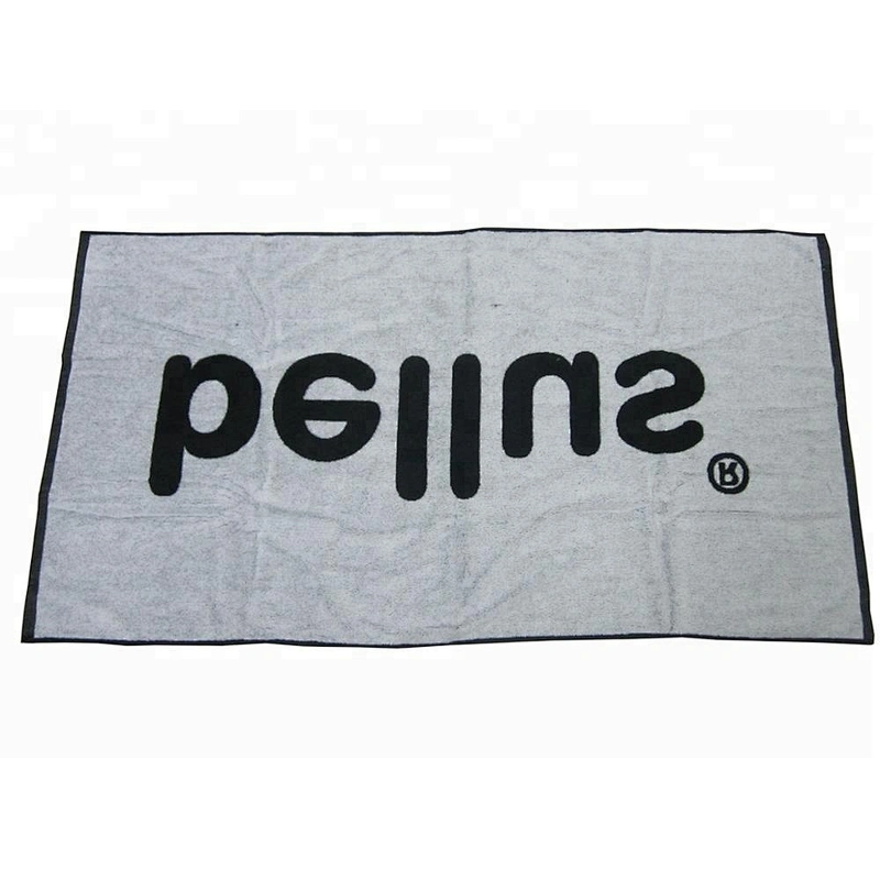 Luxury logo embossed Black and white beach towel logo
