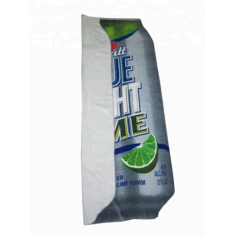 Custom printed design beer shape beach towel