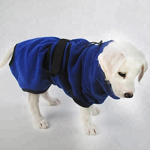 Microfiber terrycloth blue dog shaped towel