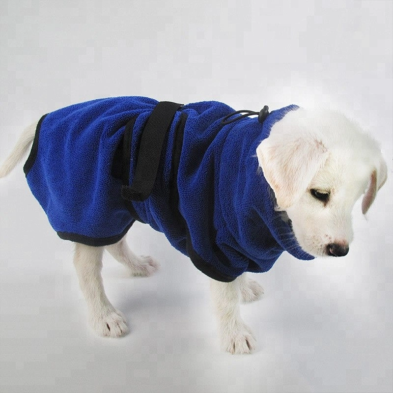Microfiber terrycloth blue dog shaped towel