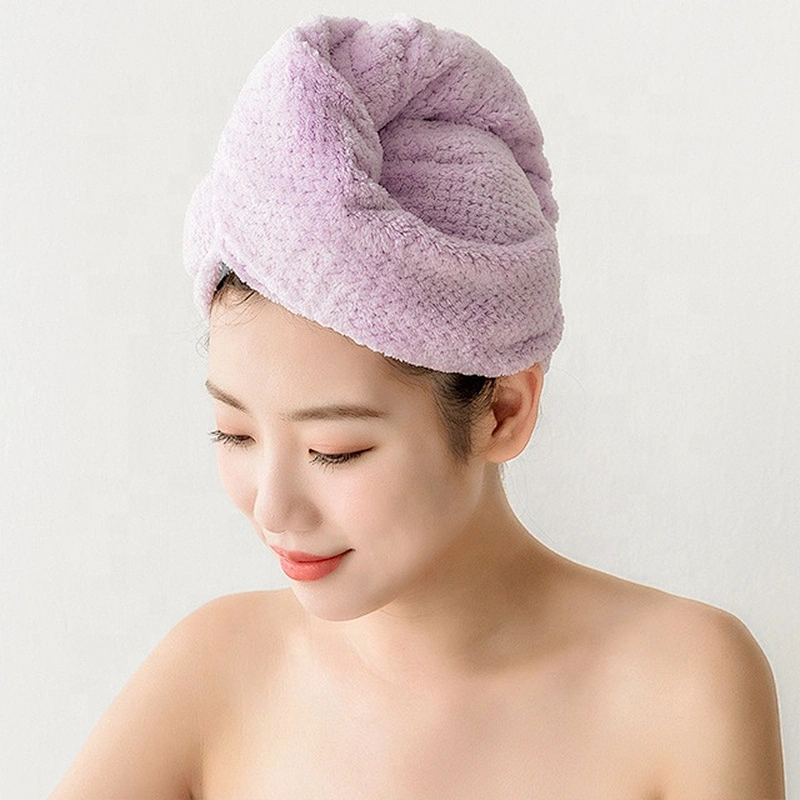 Different colors microfiber hair wrap towel turban with quick-drying for spa