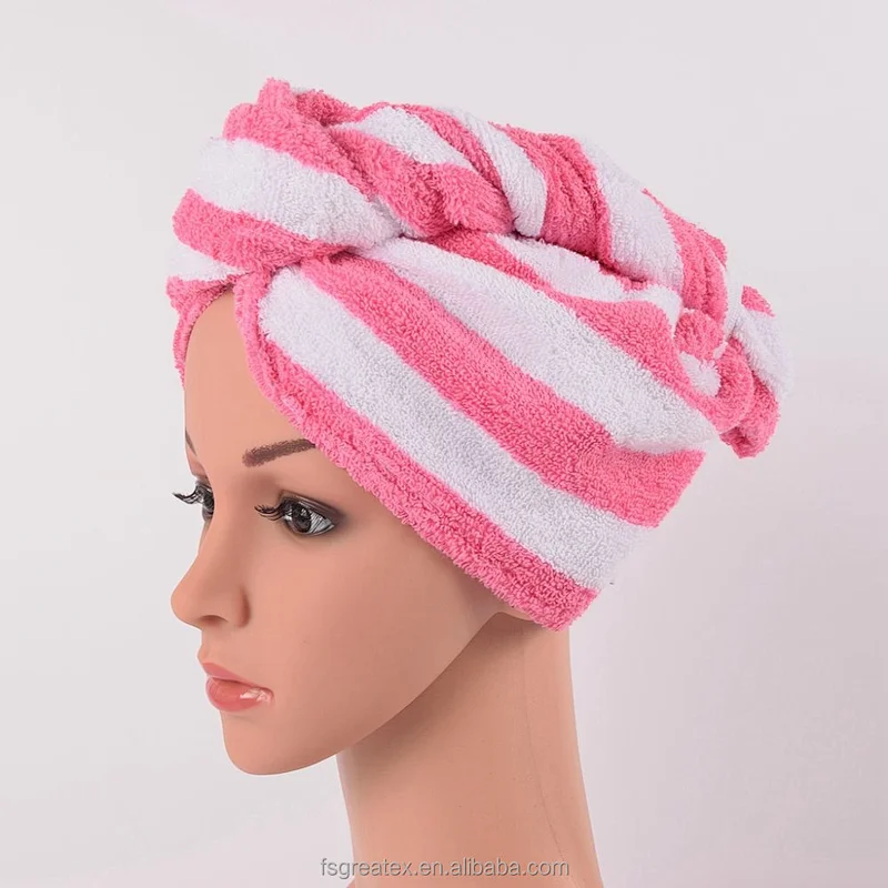 Cotton Stripe Therapy Turban Dry hair towel
