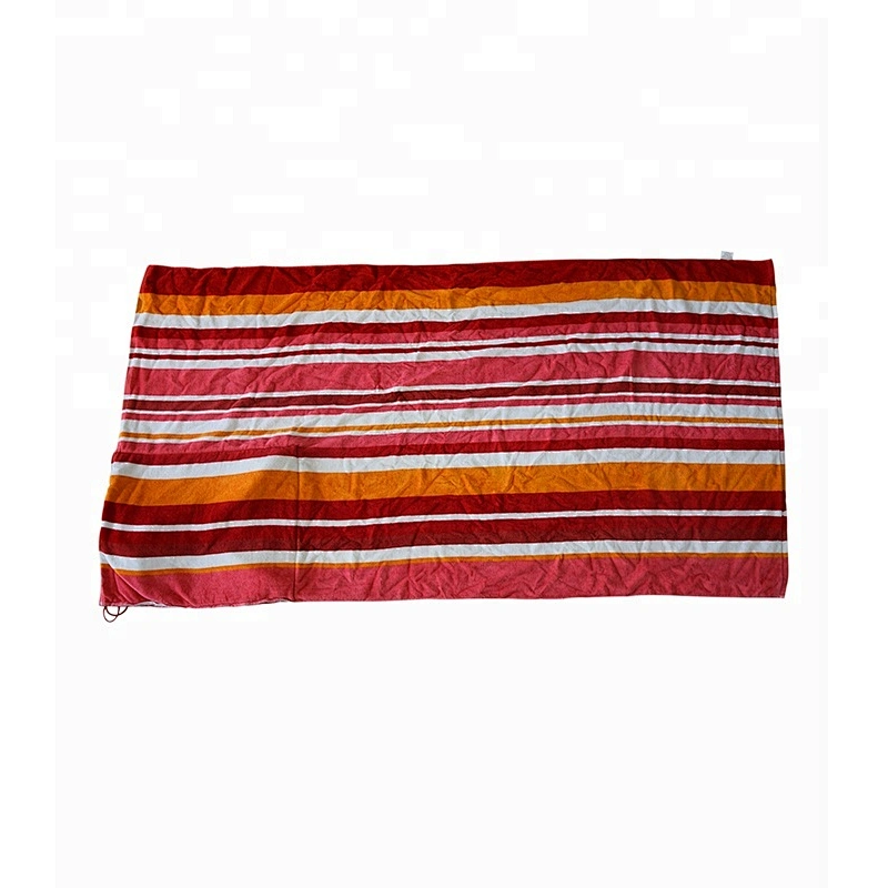 Drawstring Ladies Foldable Stripe beach towel backpack