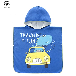 Promotional high quality kids cartoon bath changing towel with hood