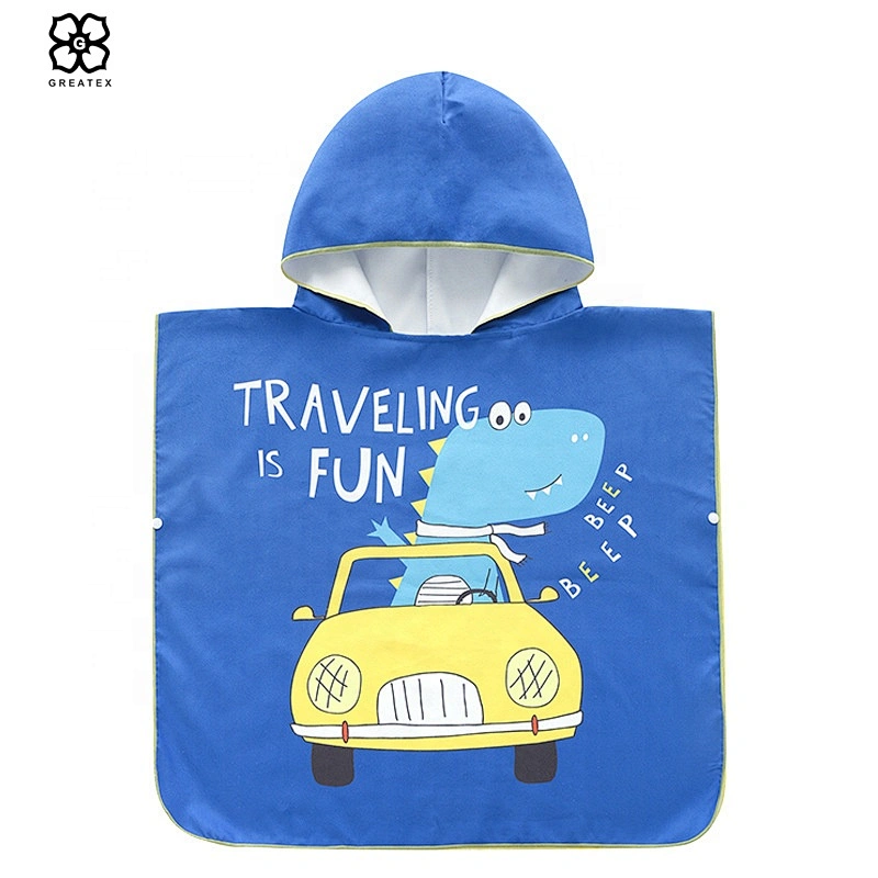 Promotional high quality kids cartoon bath changing towel with hood