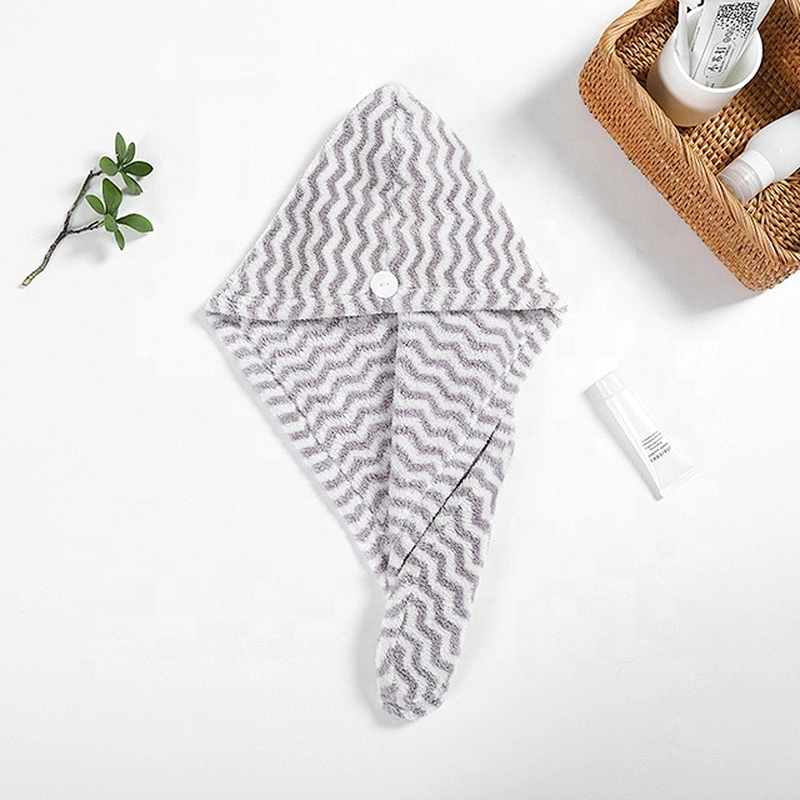White&Pink strip terry cloth hair towel for custom designs and super absorbent