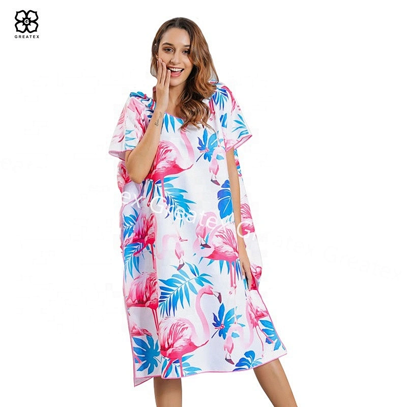 Popular personalized printing microfiber cartoon poncho towels for adults