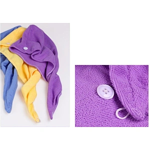 Ultra Violet Button Microfiber towel for hair