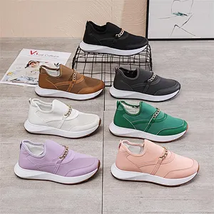 2021 New Style Chain Decoration Various Color Women Shoes