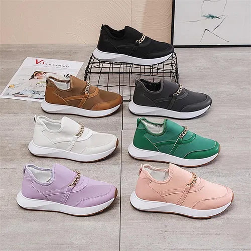 2021 New Style Chain Decoration Various Color Women Shoes