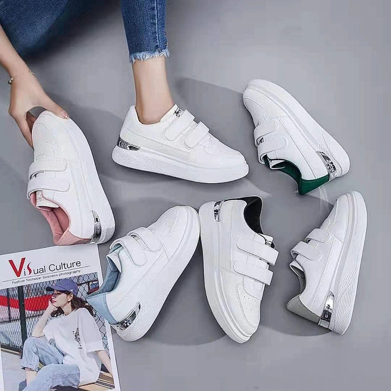 Latest Velcro Popular Running Sneakers Climbing Lady White Shoes