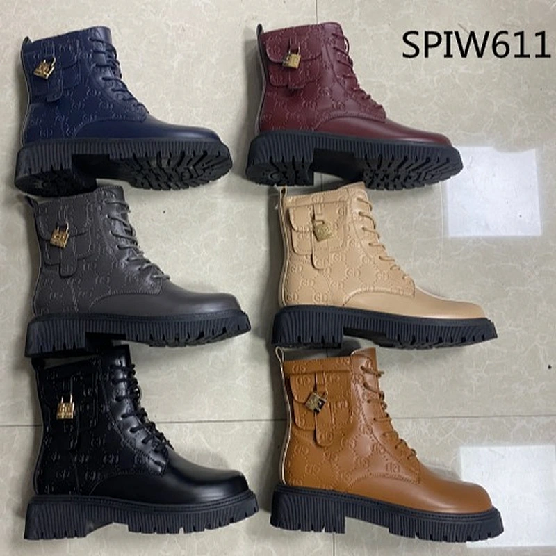 Leather PU Faux Fur Warm Boots