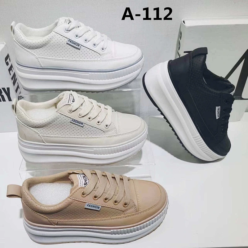 Thick Outsole  PU Upper Women Sneaker