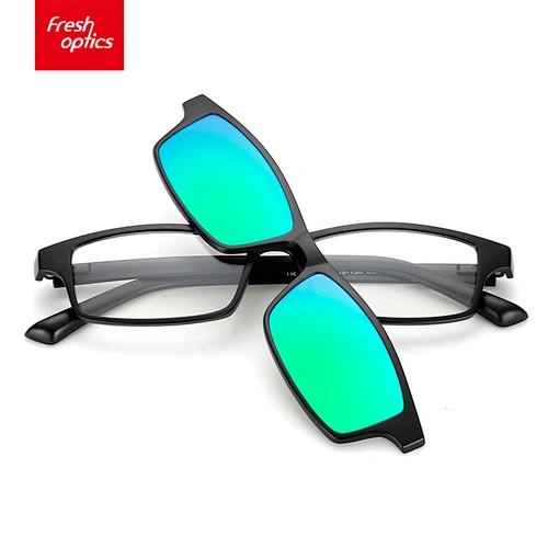 TR2251 Thin Temple Square Clip On Sunglasses With Young Design
