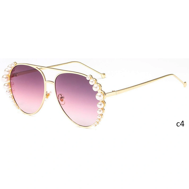 New fashion brand pearl metal bridge ocean lens sunglasses frames 2020
