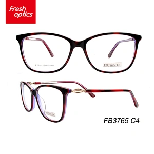 FB3765 New Model Acetate Frames Optical Eyewear With Bead Sheet Flower