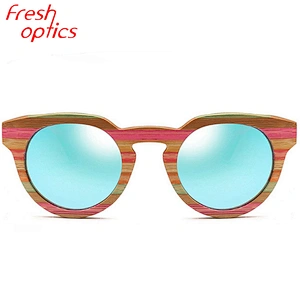 Custom hand made printed fashionable polarized sun glasses Eco-friendly bamboo sunglasses