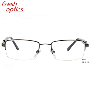 Italian gentleman gold metal half rim optical spectacles eyeglasses frames