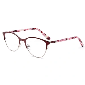 hot sale stainless steel  ready stock 1 piece optical eyeglasses frames for women