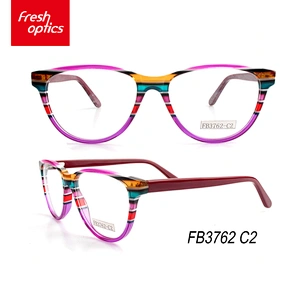 FB3762 Acetate Girl Style Eyewear Frames With Colorful Printing