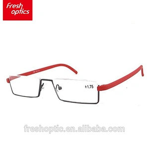 FR0016 Best quality low price half clear frame reading glasses women
