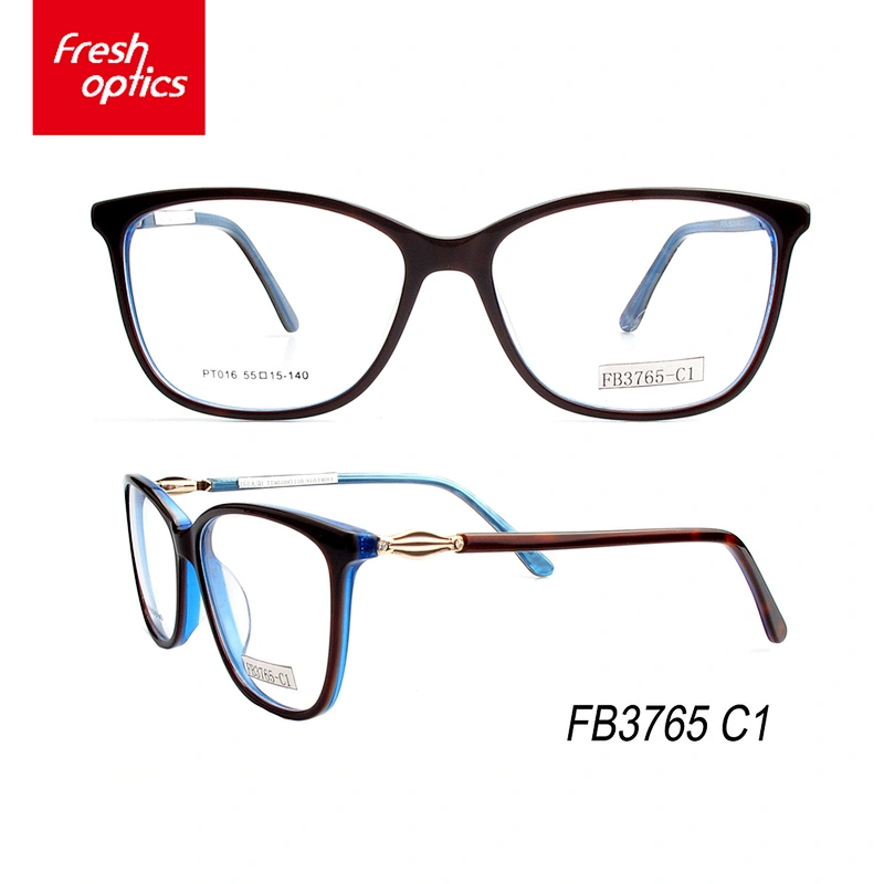 FB3765 New Model Acetate Frames Optical Eyewear With Bead Sheet Flower