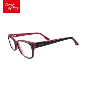 FB3884 Black And Red Acetate French Eyeglass Frames