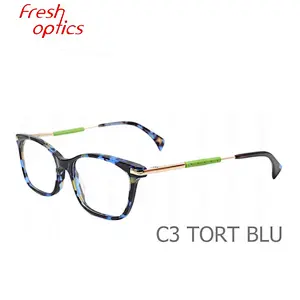 2020 hot on sale fashion shiny colorful acetate optical eyeglasses frames ready stock