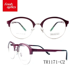TR1171 Round Girl Optical Eyewear,Half Rim TR90 Glasses