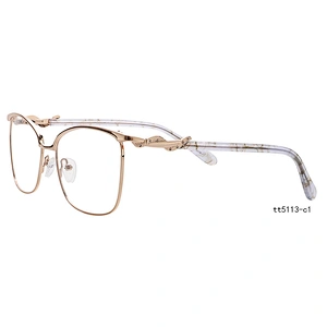 Japanese designers eyeglasses gold metal optical frames with diamond