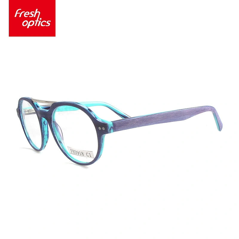 FB3918 Double Bridge Width Temple Acetate Glasses Frame
