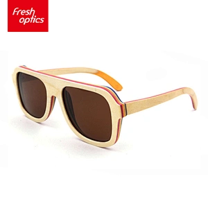 2018 High quality custom logo handmade skateboard wood glasses sunglasses 5657